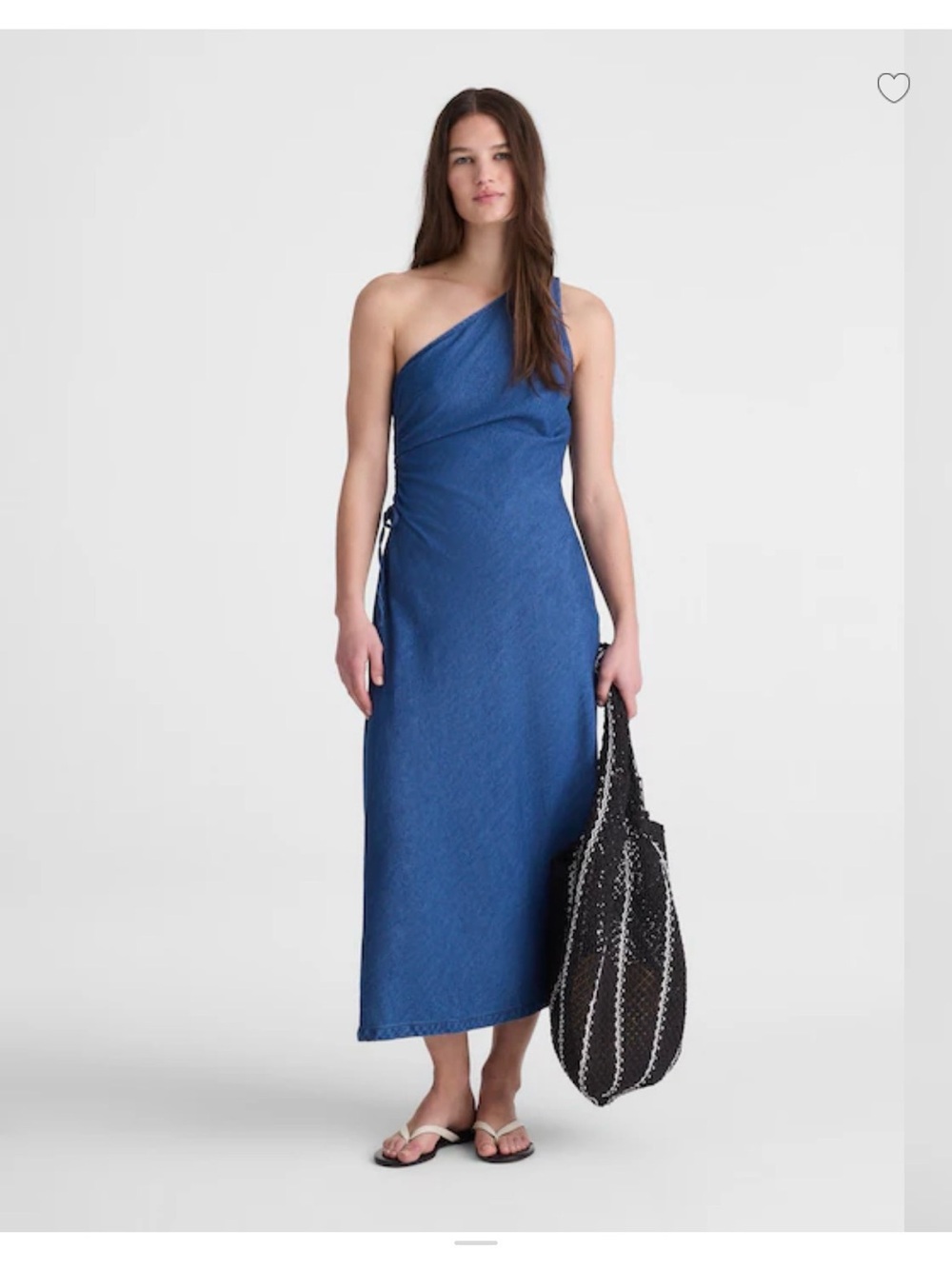 Madewell One-Shoulder Denim-Blue Maxi Dress